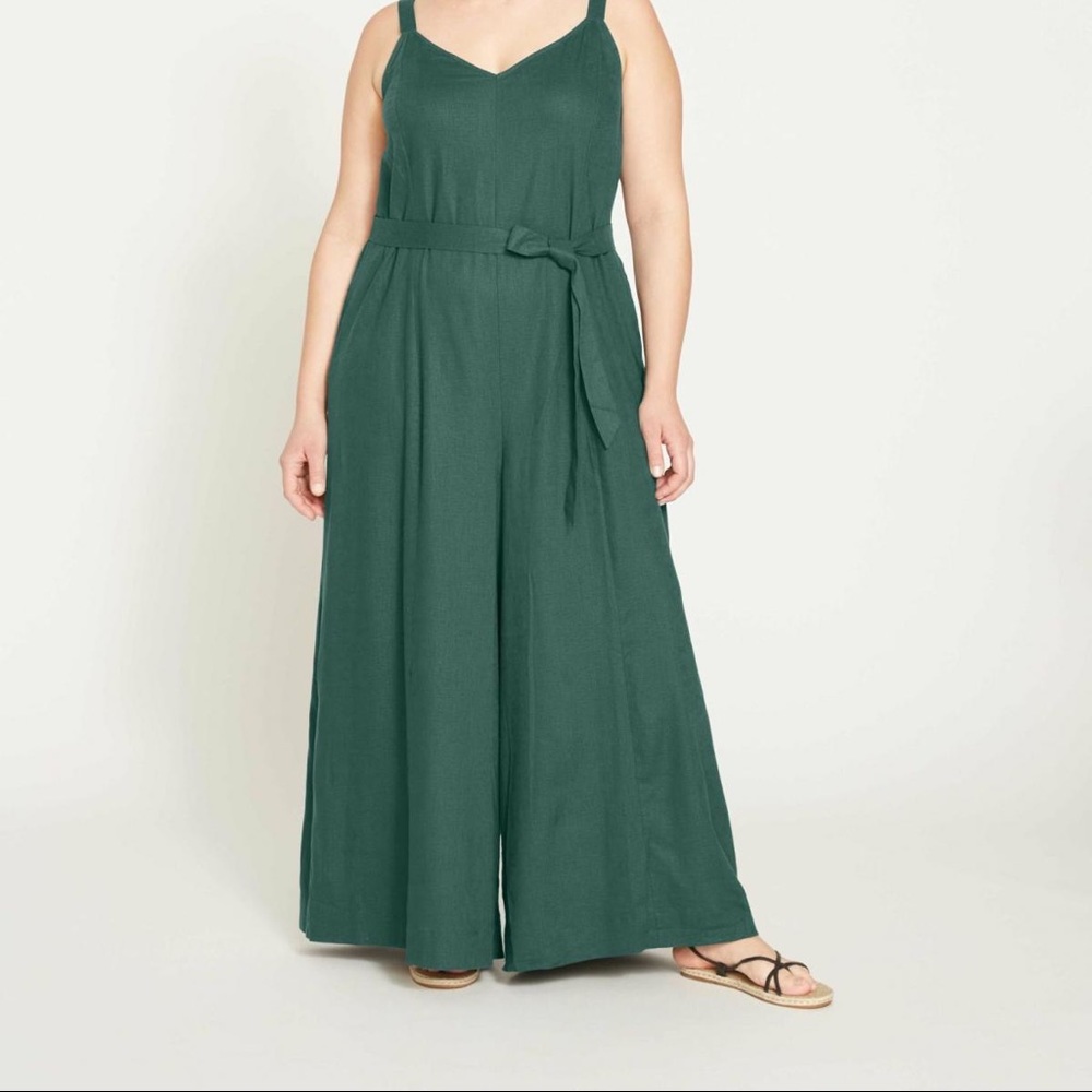 Universal Standard Women's Promenade Wide Leg Jumpsuit in Seamoss